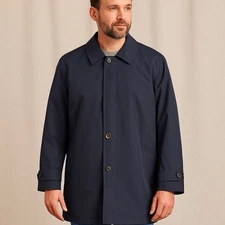 Hart Schaffner Marx Men’s Rain & Stain Repellent Coat – Navy – Size 46R