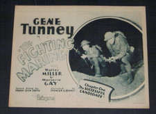 VERY RARE 1926 GENE TUNNEY THE FIGHTING MARINE movie poster lobby card boxing
