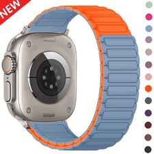 Breathable Magnetic Silicone Band For Apple Watch 12 11 10 9 8 SE/Ultra 4/3 49mm
