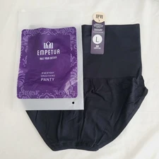 Empetua Everyday Smoothing Panty Womens Large Black Shapewear High Waist