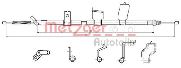 Bremsseil Seilzug Feststellbremse Metzger Autoteile 17.0327 FüR Nissan Qashqai 1-image