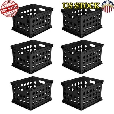 6 Pack Black File Crates Letter & Legal Hanging Folders Storage Solution New