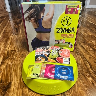 Zumba Fitness Step Riser Aerobic Stepper Platform 5 DVDs + Nutrition Guide