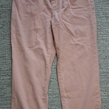 Chico's So Slimming Girlfriend Slim Pink Denim Pants Size 10 Mid Rise Stretch
