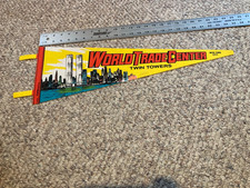 VINTAGE New York City NY NYC Pennant WORLD TRADE CENTER Twin Towers FAST SHIPPER