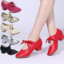 Lady Dance Shoes Faux Leather Modern Ballroom Latin Tango Salsa Performance