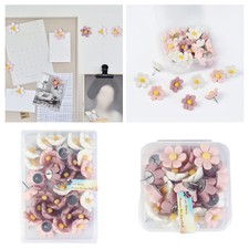 20/30/50PCS Flower Push Pins Push Pins for Cork Board Pink Decorative Thumb Tack
