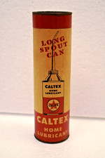 Vintage Caltex &Ouml;lwerbung Einf&uuml;llstutzen Konservendose Aus Pappe &Ouml;l-Can R4