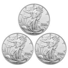 Lot of 3 - 2024 (P) $1 American Silver Eagle Star Privy 1 oz BU