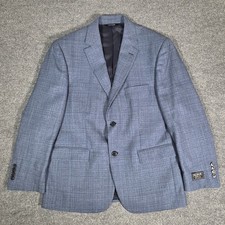 Jos A Bank Traveler Tailored Fit Blue Wool Sport Coat Blazer 42 Short 254040