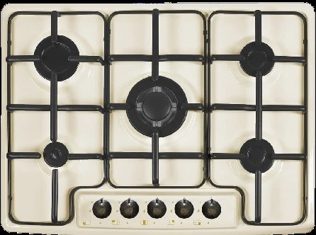 VEDERE IN DESCRIZIONE Piano cottura STAYLUX da Incasso 5 fuochi 70cm acciaio Beige M7-50BTF BEIGE