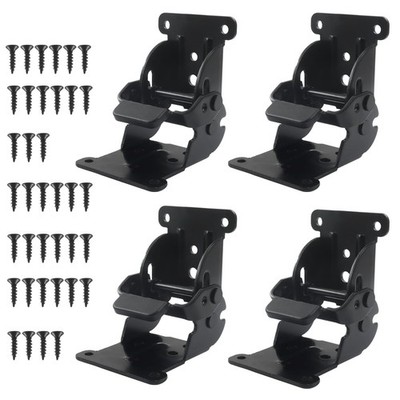 4 Pack Heavy-Duty Folding Brackets - Self-Locking Steel Hinges with Screws fo...