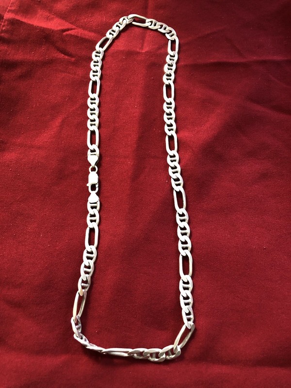 STERLING SILVER CHAIN -QGI -925 ITALY-55.8 GRAMS-22 INCHES LONG