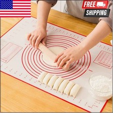 Silicone Baking Mat Non Stick Pastry Dough Kneading Pad Measuring Sheet Red