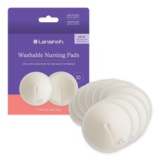 Lansinoh Washable Nursing Pads, Made with Organic Bamboo Viscose, Reusable Breas