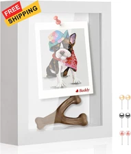 5x7 Shadow Box Picture Frame 5x7, White + Thickened Panel + Foam Packaging 