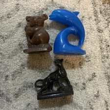 Lot of 3 Vintage Mold-A-Rama Brookfield Zoo Plastic Black Panther Koala Dolphin