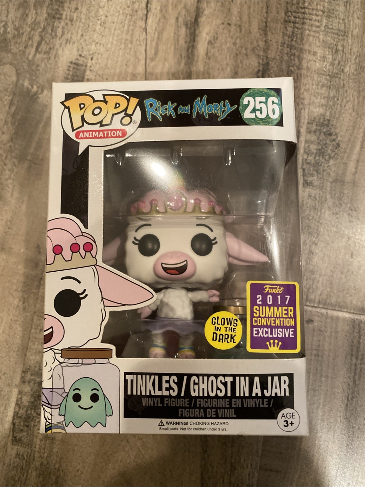 Funko Pop! Rick &Amp; Morty Tinkles And Ghost In A Jar Gitd #256 Sdcc 2017 Shared