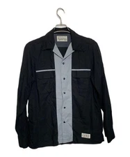 WACKO MARIA                    Open collar shirt black