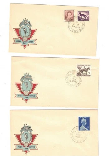 Australia 1960 UNADDRESSED OFFICIAL FDCs     (3 Covers)    Lot 1