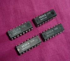4pcs. TESLA Microchip MH7442 BCD-to-Decimal Decoder (1-of-10) IC 16-pin DIP