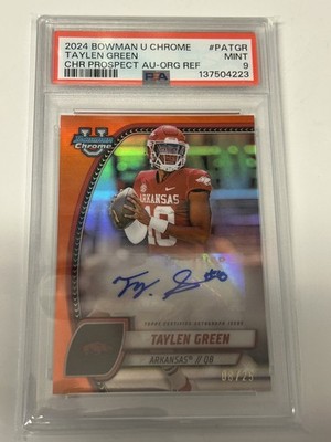2024 TAYLEN GREEN 8/25 AUTO ORANGE REFRACTOR PSA 9 BOWMAN U