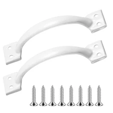 V171 6-1/2"Gate Handle Screen Door in Stainless Steel White Metal Pull Handles-