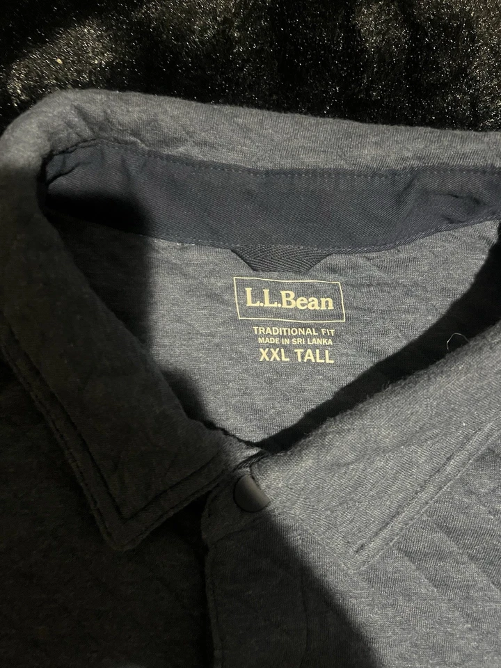 LL Bean Men’s Quilted Button Up Jacket Blue Outdoor Hiking Coat Size XXL Tall - Image 3 of 4
