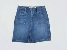 Gap Y2K Zipper Pocket Blue Cotton Denim Jean Skirt Women's 6