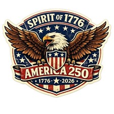 America 250 Spirit of 1776 Bald Eagle Vinyl Sticker Decal Patriotic 1776 2026