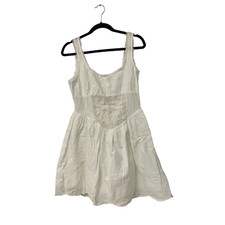 Zara Womens Mini Lace Dress L White Floral Embroidered 7200/028 NWT