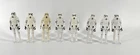 Vtg KENNER STAR WARS 1977 STORMTROOPER ARMY LOT OF 8 FIGURES 3 Line & Hard Torso