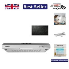 Sleek 60cm Kitchen Extractor Hood with Quiet 62dB Operation and LED Light