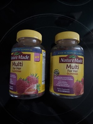 2x Nature Made Multivitamin For Women, Womens Gummy 70CT/Exp 1/27