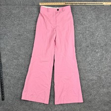 Zara Trousers Womens Size S Pink High Waisted Wide Leg Tailored Made in Spain