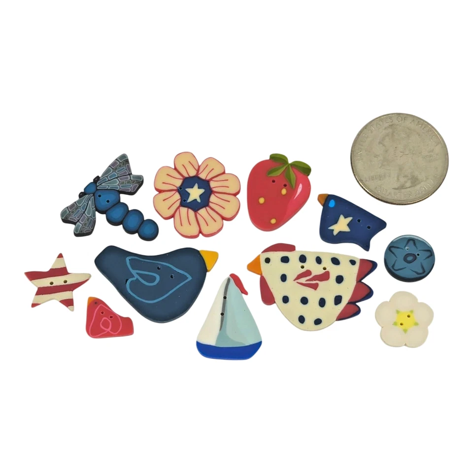 Just Another Button Lover's Club Red White & Blue-tiful Box JABC July 4 American - Image 4 of 4