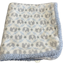 Blankets  Beyond Blue Elephant Blanket Minky Sherpa Gray White Diamond Argyle