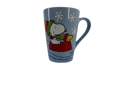 Hallmark Peanuts Snoopy & Woodstock Embossed Snowflake Christmas Mug Flaw