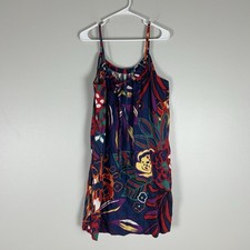 Old Navy Floral Linen Dress Sundress Size XL Shift Colorful Mini Coastal Resort