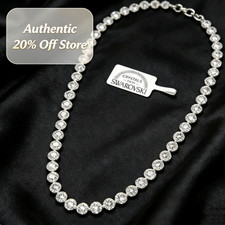 100% Authentic Swarovski Angelic Tennis Necklace Round Crystal Silver RRP ￡75