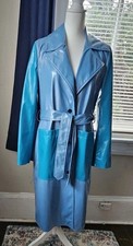 Urban Outfitters Plastic Coat Woman's Small S  Blue Trench Plastic 