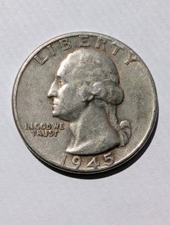 1945 P Washington Quarter Circulated 90% Silver w/subtle Toning