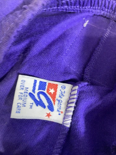 New Vintage LSU Athletic Shorts Purple Elastic Drawstring USA Made With Tag 1984 - Picture 3 of 4