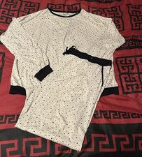Primark Cream/Black Lounge Wear Pyjama Set size L