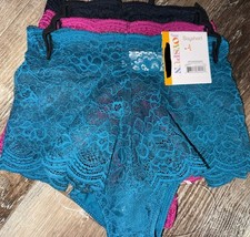 Joyspun 3-Pair Womens Boyshort Underwear Panties Nylon Blend All Lace 2XL