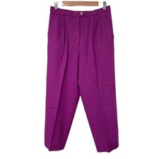 VALENTINO GARAVANI Vintage Wide Tapered Slacks, Size 42, Purple Women USED