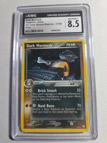 2004 Pokemon EX Team Rocket Returns Dark Marowak Holo #7/109 CGC 8.5 MINT