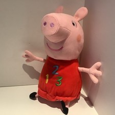 Large Talking 123 Peppa Pig  Soft Cuddly Plush 4 Phrases  35cm