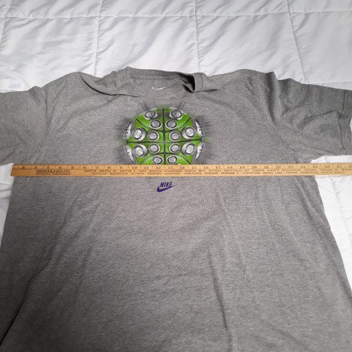 NIKE T-Shirt XXL Gray Tagless Green Graphic Basketball Short Sleeve - Picture 5 of 10