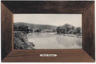 1901-1907 West Pittston PA Postcard River Scene Luzerne Wood Frame UDB Rotograph